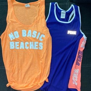 2 PINK tank tops size small